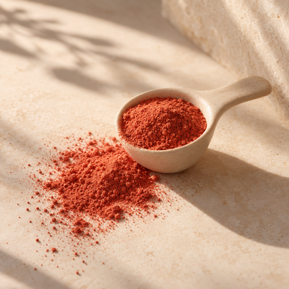 Scoop of coral astaxanthin powder
